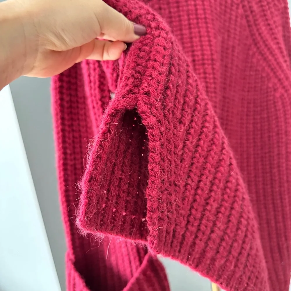 Maje Ribbed Knit Sweater - Deep Red - Picture 9 of 9